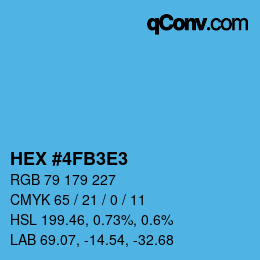 Color code: HEX #4FB3E3 | qconv.com