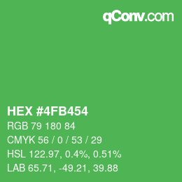 Color code: HEX #4FB454 | qconv.com