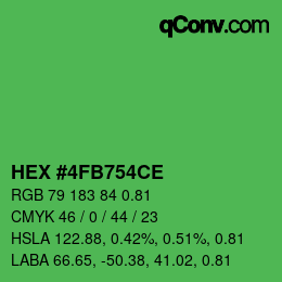 Código de color: HEX #4FB754CE | qconv.com