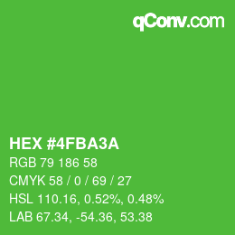 Color code: HEX #4FBA3A | qconv.com