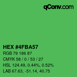 Farbcode: HEX #4FBA57 | qconv.com