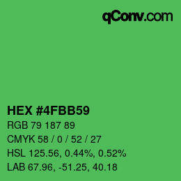 Código de color: HEX #4FBB59 | qconv.com
