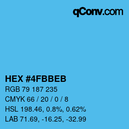 カラーコード: HEX #4FBBEB | qconv.com
