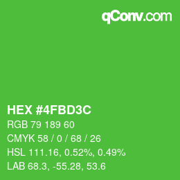 Color code: HEX #4FBD3C | qconv.com