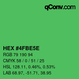 カラーコード: HEX #4FBE5E | qconv.com