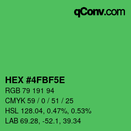 カラーコード: HEX #4FBF5E | qconv.com