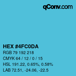Color code: HEX #4FC0DA | qconv.com