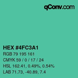 Color code: HEX #4FC3A1 | qconv.com