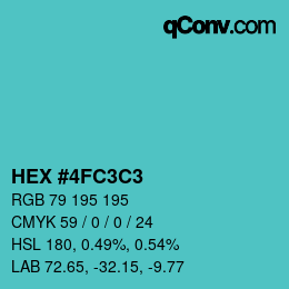 Color code: HEX #4FC3C3 | qconv.com
