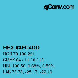 Farbcode: HEX #4FC4DD | qconv.com