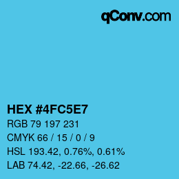 カラーコード: HEX #4FC5E7 | qconv.com