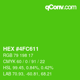 颜色代码: HEX #4FC611 | qconv.com
