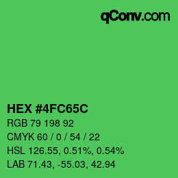 Color code: HEX #4FC65C | qconv.com