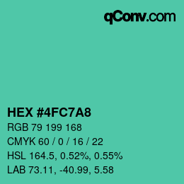 Color code: HEX #4FC7A8 | qconv.com