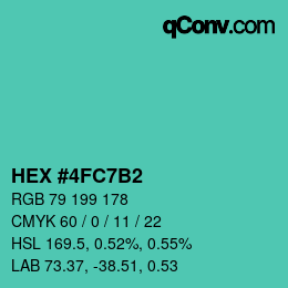 Color code: HEX #4FC7B2 | qconv.com