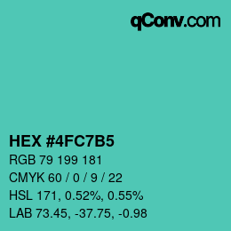 Color code: HEX #4FC7B5 | qconv.com