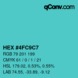 Color code: HEX #4FC9C7 | qconv.com