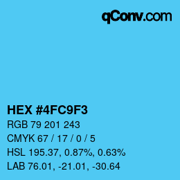 カラーコード: HEX #4FC9F3 | qconv.com