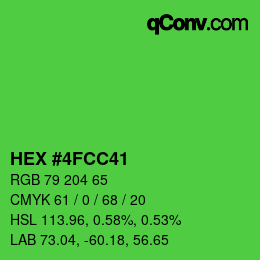 Color code: HEX #4FCC41 | qconv.com