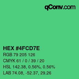 Color code: HEX #4FCD7E | qconv.com