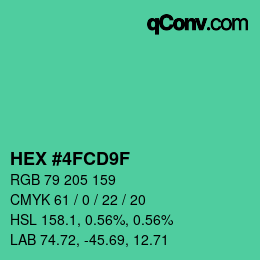 Color code: HEX #4FCD9F | qconv.com