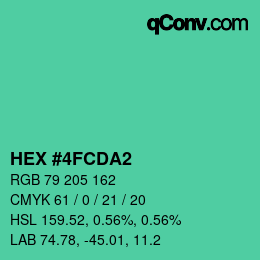 Color code: HEX #4FCDA2 | qconv.com