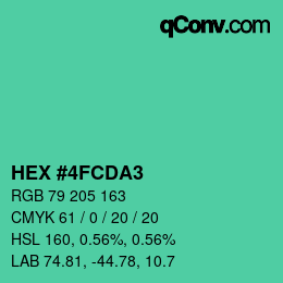 Color code: HEX #4FCDA3 | qconv.com