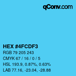 Color code: HEX #4FCDF3 | qconv.com
