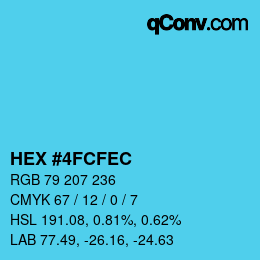 Color code: HEX #4FCFEC | qconv.com