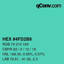 Color code: HEX #4FD2B8 | qconv.com
