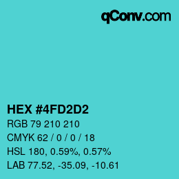 Color code: HEX #4FD2D2 | qconv.com