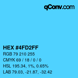 Farbcode: HEX #4FD2FF | qconv.com