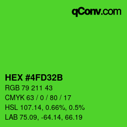 Color code: HEX #4FD32B | qconv.com