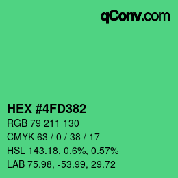 颜色代码: HEX #4FD382 | qconv.com