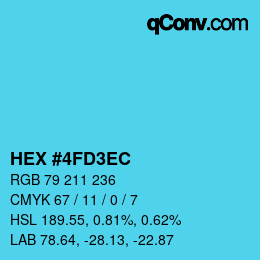Color code: HEX #4FD3EC | qconv.com