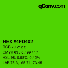 颜色代码: HEX #4FD402 | qconv.com