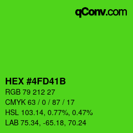 カラーコード: HEX #4FD41B | qconv.com