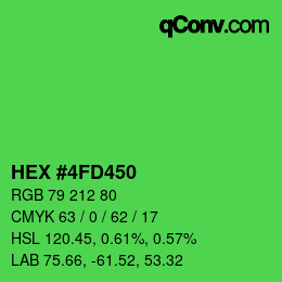 カラーコード: HEX #4FD450 | qconv.com