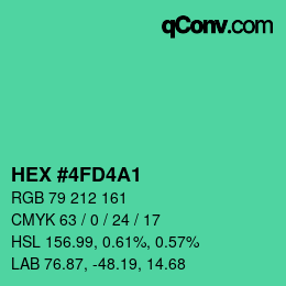 Color code: HEX #4FD4A1 | qconv.com