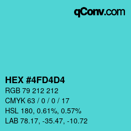 Color code: HEX #4FD4D4 | qconv.com