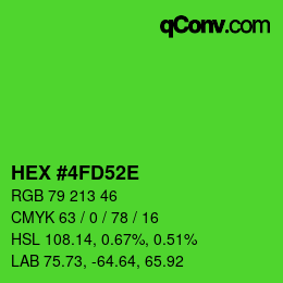 Color code: HEX #4FD52E | qconv.com