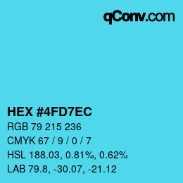 Color code: HEX #4FD7EC | qconv.com