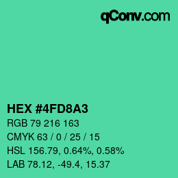 Color code: HEX #4FD8A3 | qconv.com