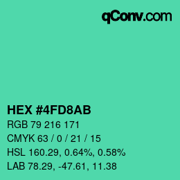 Color code: HEX #4FD8AB | qconv.com