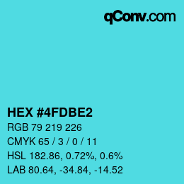 カラーコード: HEX #4FDBE2 | qconv.com