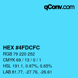 Color code: HEX #4FDCFC | qconv.com