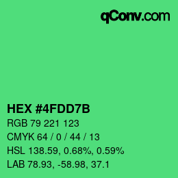 Color code: HEX #4FDD7B | qconv.com