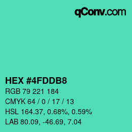カラーコード: HEX #4FDDB8 | qconv.com