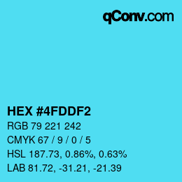 Color code: HEX #4FDDF2 | qconv.com