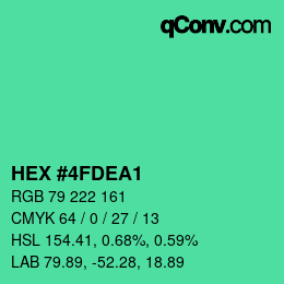 颜色代码: HEX #4FDEA1 | qconv.com